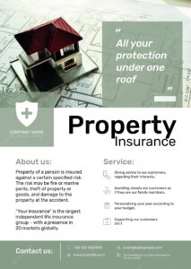 Property insurance poster template psd with editable text