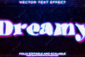 Psychedelic text effect editable glitch and dreamy text style