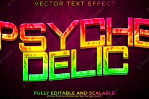 Psychedelic text effect editable magic and dreamy text style