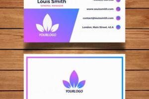 Purple and blue business card