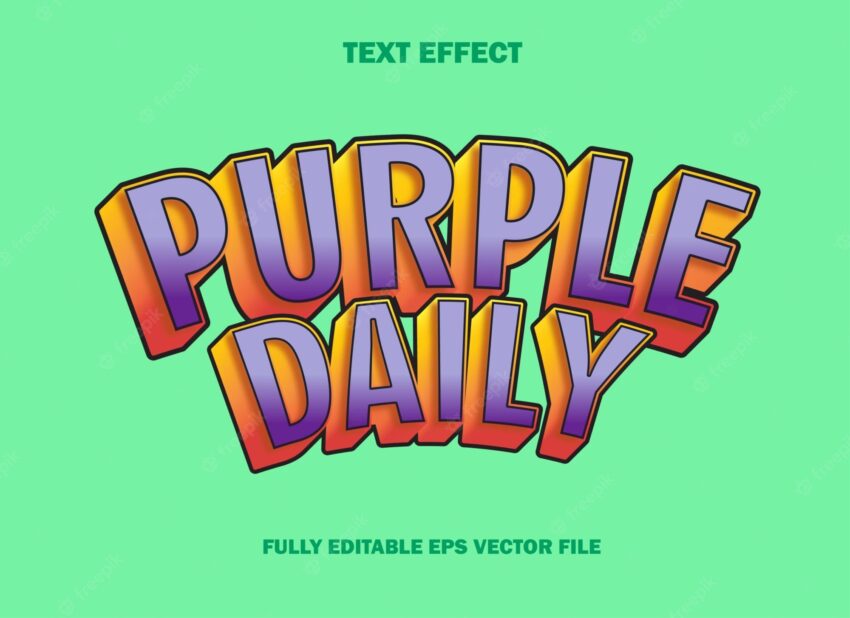 Purple daily text effect