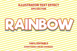 Rainbow editable text effect