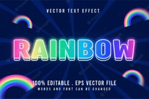 Rainbow text effect colorful and editable text style