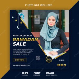 Ramadan fashion sale social media post banner design template