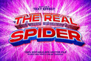 Real 3d spider text effect