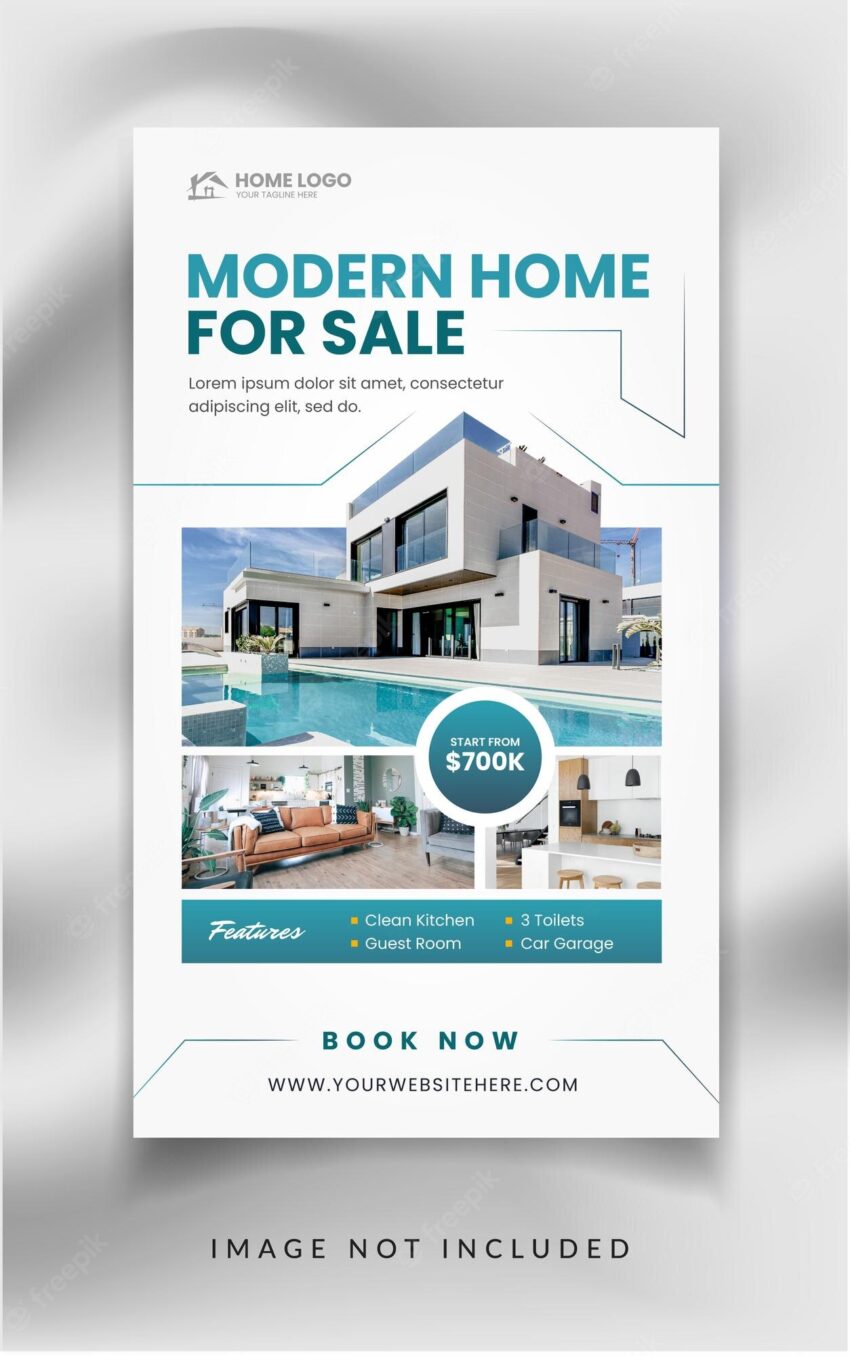 Real estate agency social media house promotion instagram and facebook story template