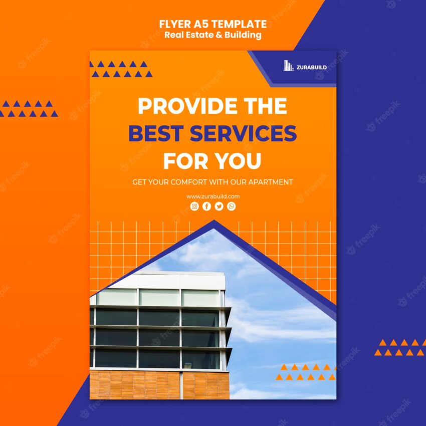 Real estate and building flyer template