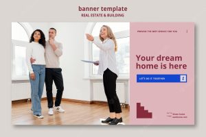 Real estate and building horizontal banner