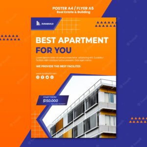 Real estate and building poster template