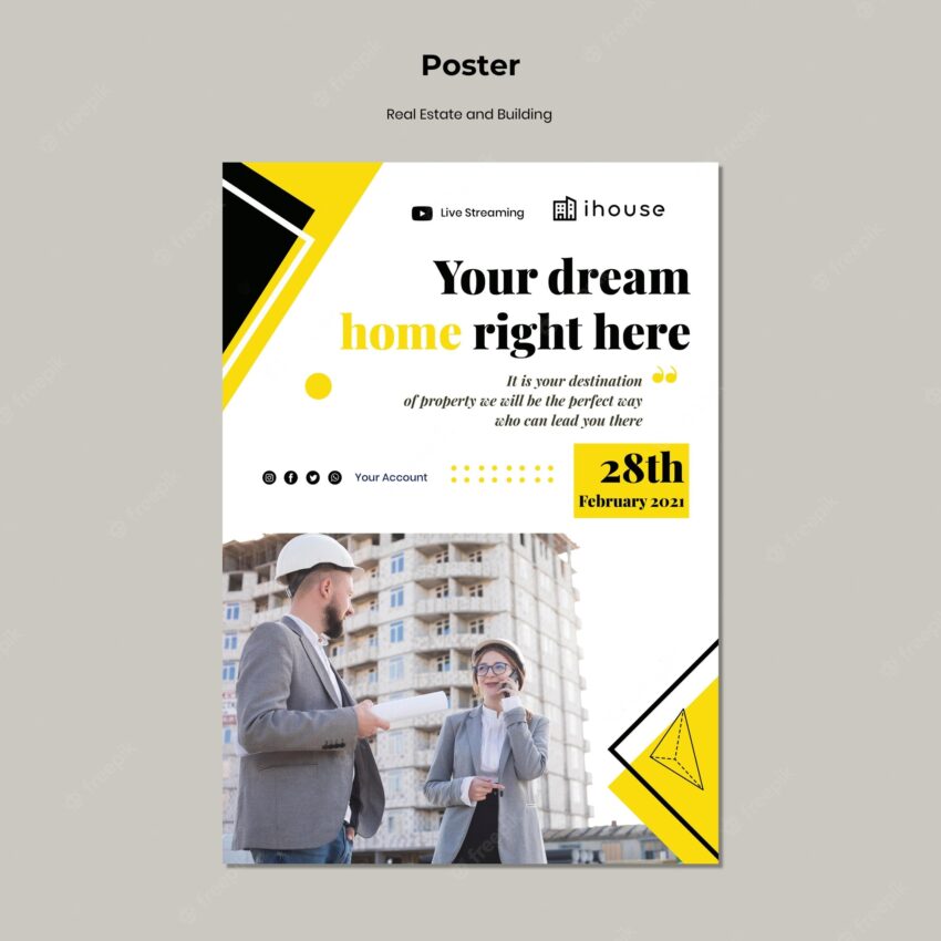 Real estate and building poster