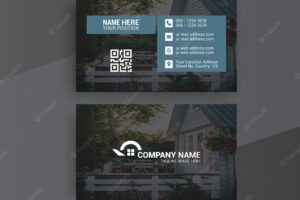 Real estate business card design template mockup