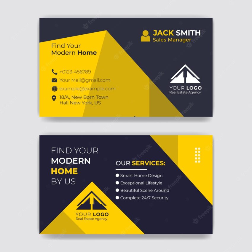 Real estate business card design with visiting template