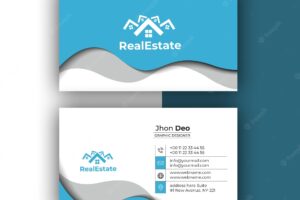 Real estate business card set- creative and clean business card template.