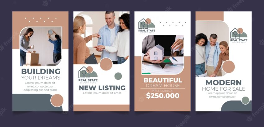 Real estate business instagram stories collection