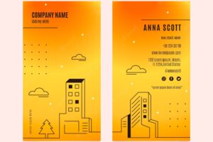 Real estate business vertical business card template
