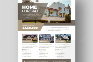 Real estate flyer a4 template, corporate flyer template, property flyer template, banner, leaflet