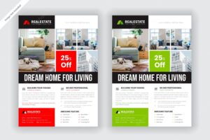 Real estate flyer design minimal layout and design