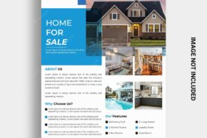 Real estate flyer design or premium vector file template