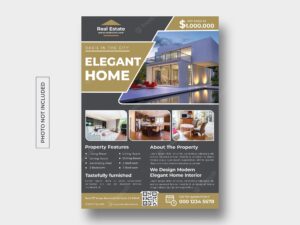 Real estate flyer design template