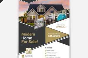 Real estate flyer design template