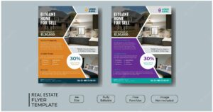 Real estate flyer design template