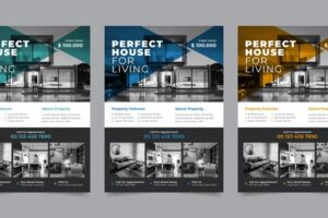 Real estate flyer design vector layout background, creative pamphlet template vector illustration