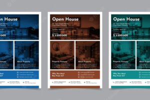 Real estate flyer design vector layout background, creative pamphlet template vector illustration