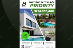 Real estate flyer emerald green design