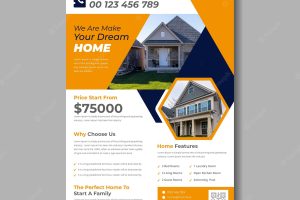 Real estate flyer template design sale for home