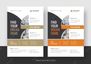 Real estate flyer template, flyer design template