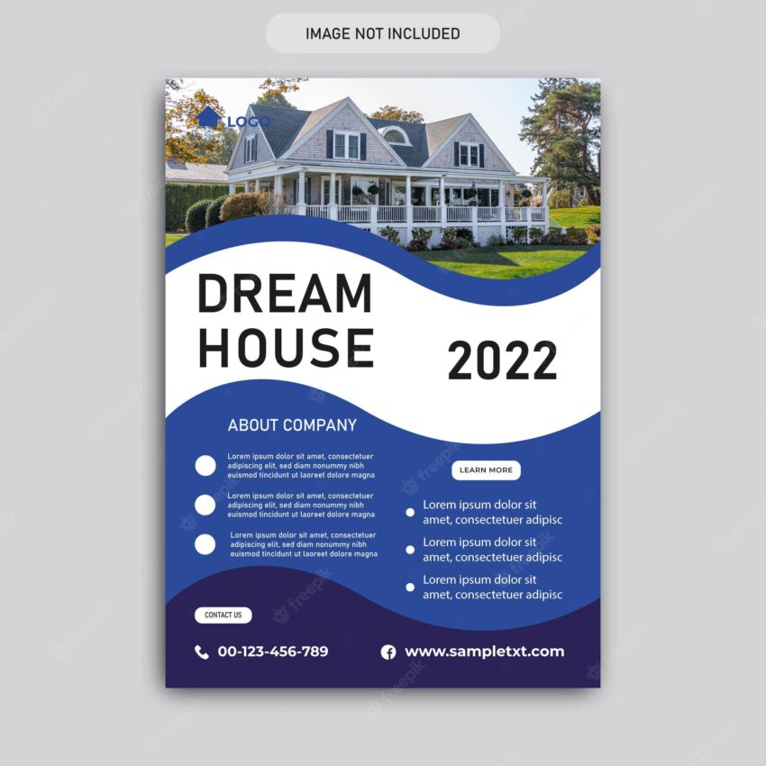 Real estate flyer template free vector