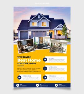 Real estate flyer template house property promo
