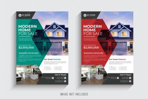 Real estate flyer template premium vector