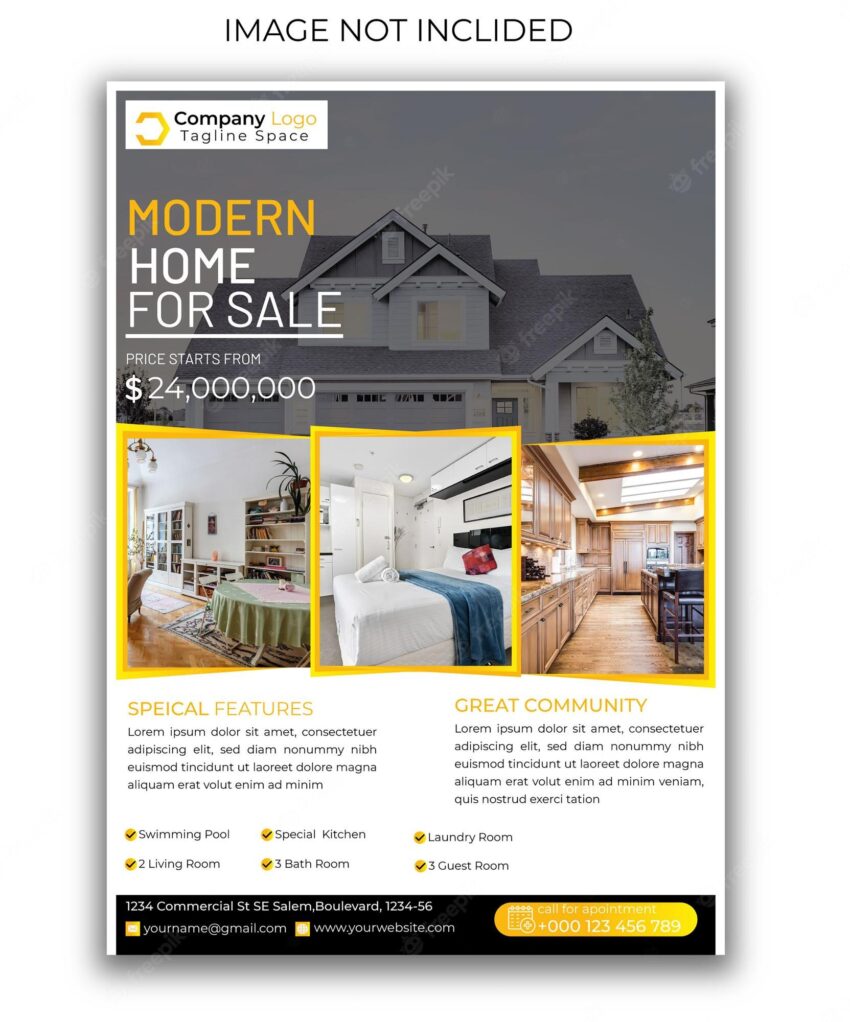 Real estate flyer template.