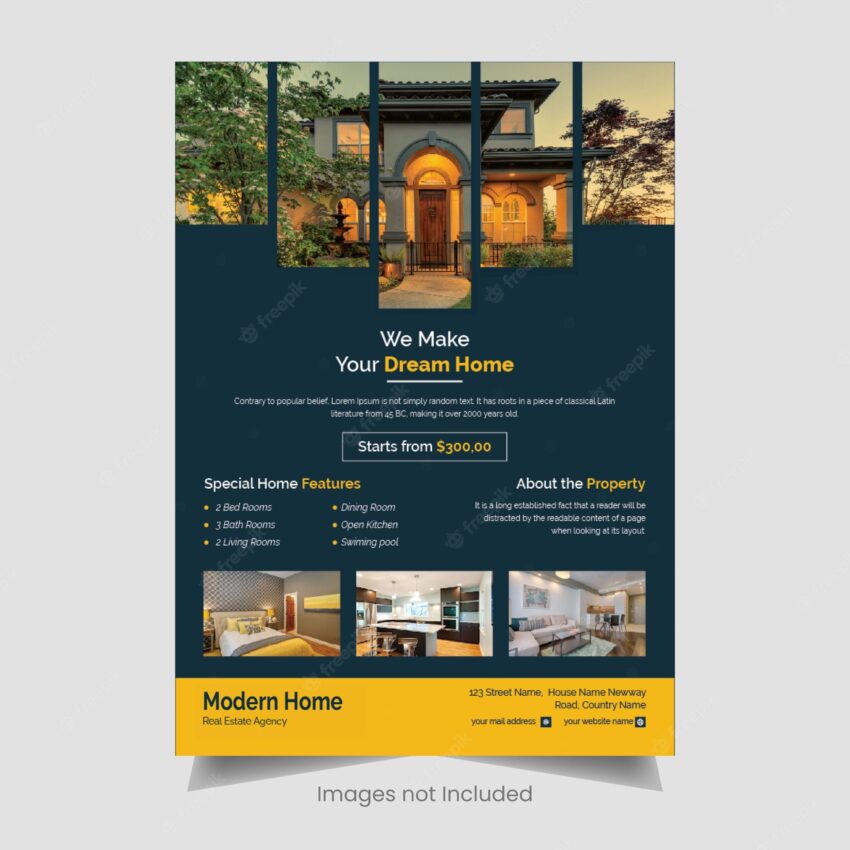 Real estate, home, corporate business flyer template design