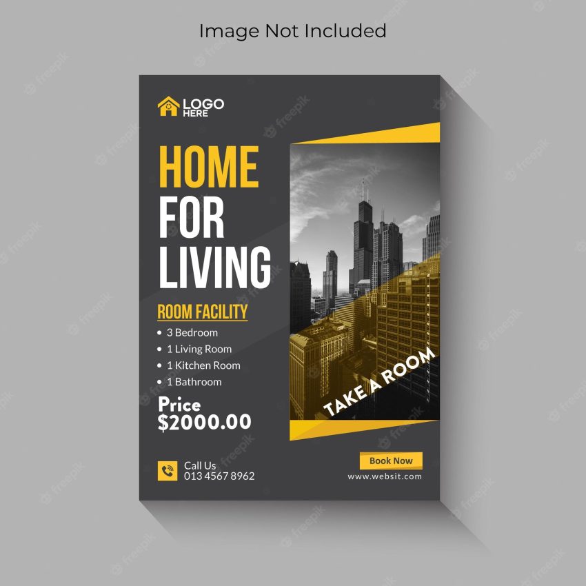 Real estate home for living advertising template premium psd