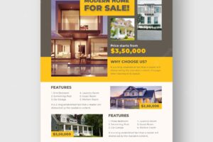 Real estate home sale flyer, corporate business flyer, property flyer leaflet template design