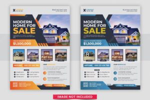 Real estate home sale flyer template design