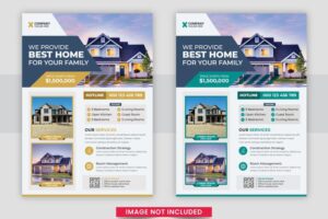 Real estate home sale flyer template set