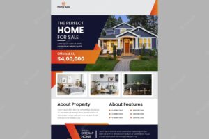 Real estate home sale flyer template