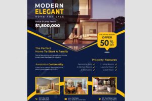 Real estate house property business flyer poster template