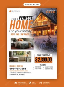 Real estate house property flyer poster template