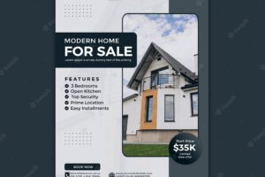 Real estate house property flyer sale promo template 4