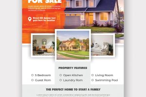 Real estate house property flyer template