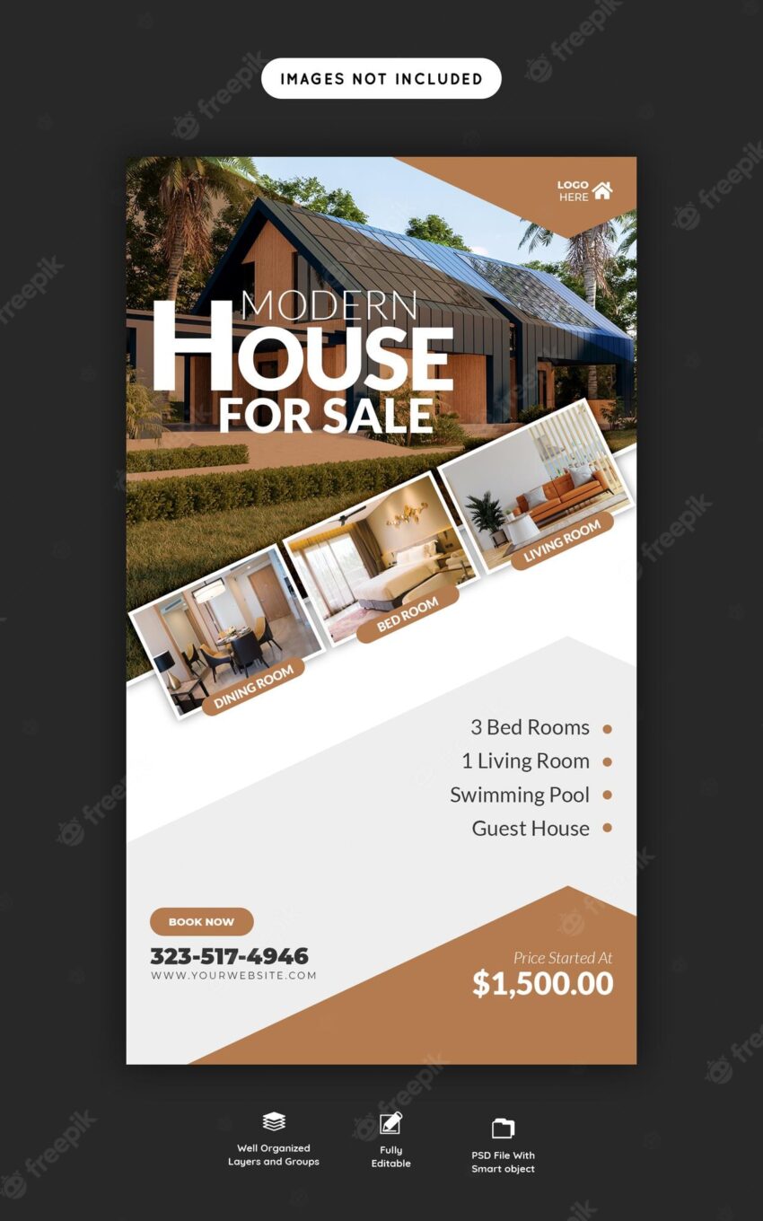 Real estate house property instagram and facebook story template