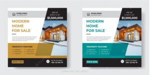 Real estate house property instagram post or social media banner