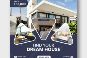 Real estate house property social media or instagram post template
