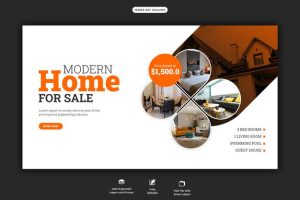 Real estate house property web banner template