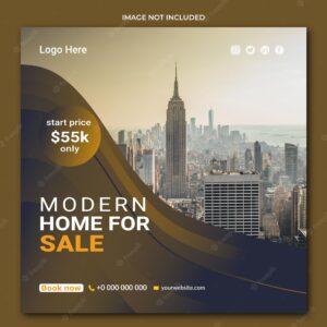 Real estate house social media and instagram post template