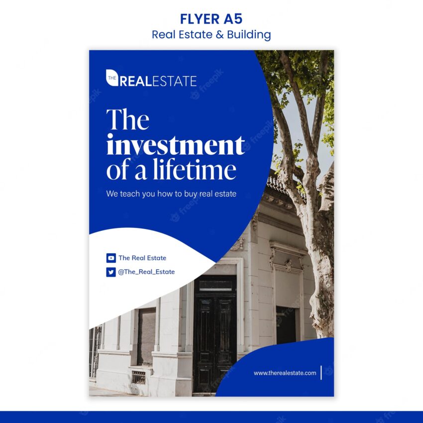 Real estate investment flyer template